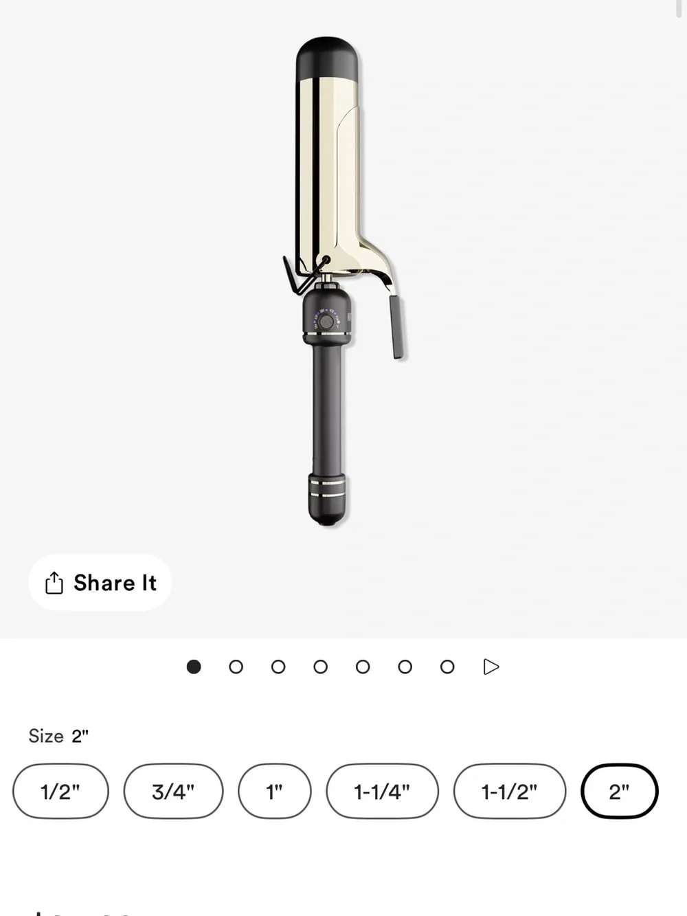 24K Gold Extended Barrel Curling Iron - Gold/Black 2”